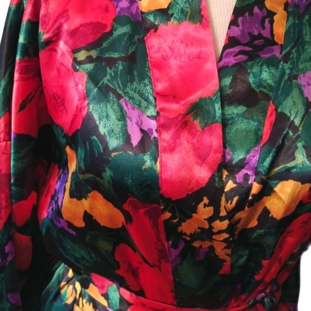 Vintage Victoria's Secret Gold Label Floral Robe Size Large See - Picture 4 of 8
